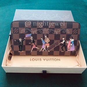 Louis Vuitton LV Damier Ebene illustre zippy purse